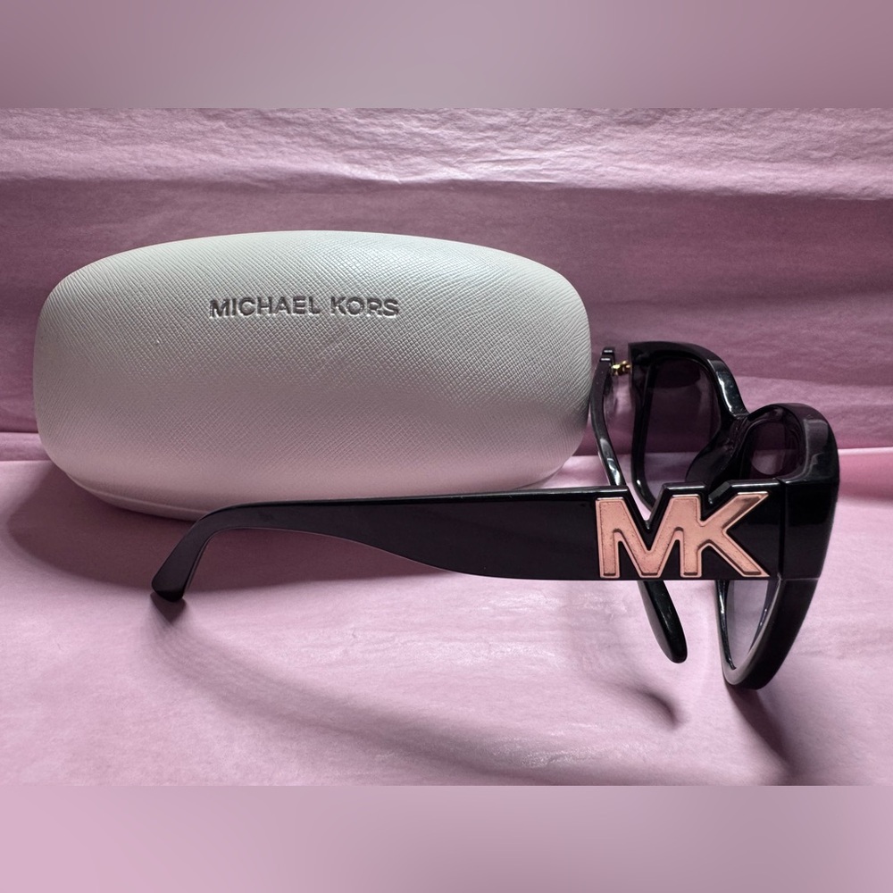 Michael Kors Black Sunglasses with Rose Gold Logo